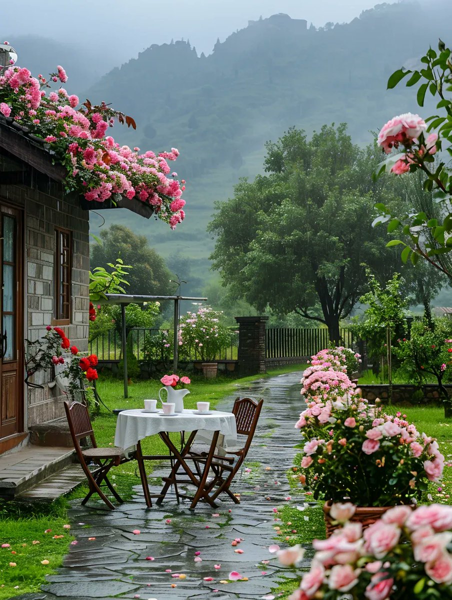 yeuni72's tweet photo. In the quiet garden, the fragrant fence bends gently under the soft breeze, making a perfect small scene to record https://t.co/Lm9UlrjEQm