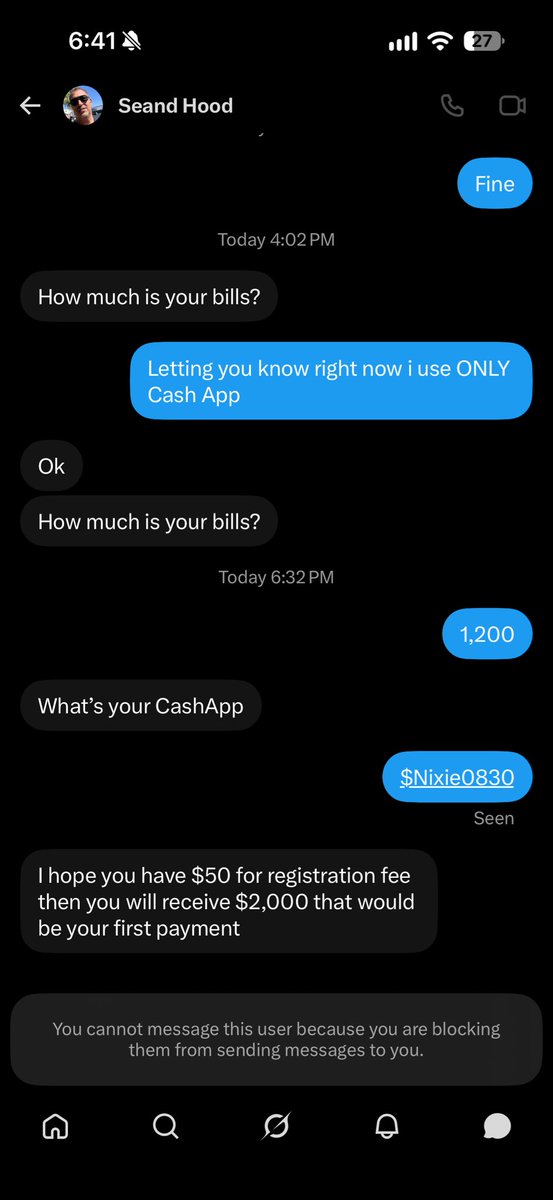 nixie0830's tweet photo. SCAMMER!!!! Ladies be on the look out https://t.co/Lj4dI1x7mW