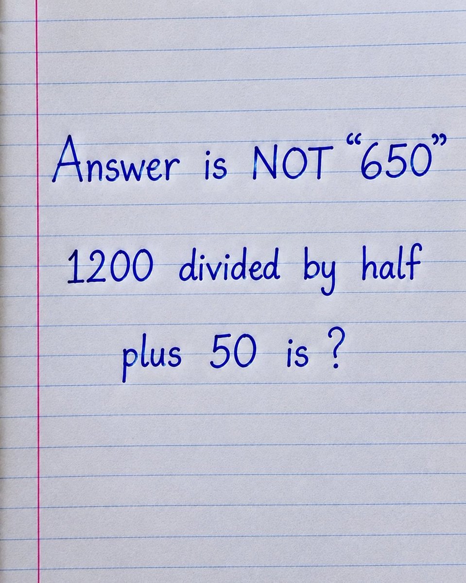 Maya2210__'s tweet photo. 99% will say 650 and it's WRONG! 

What's your answer? https://t.co/FldERHUoV1