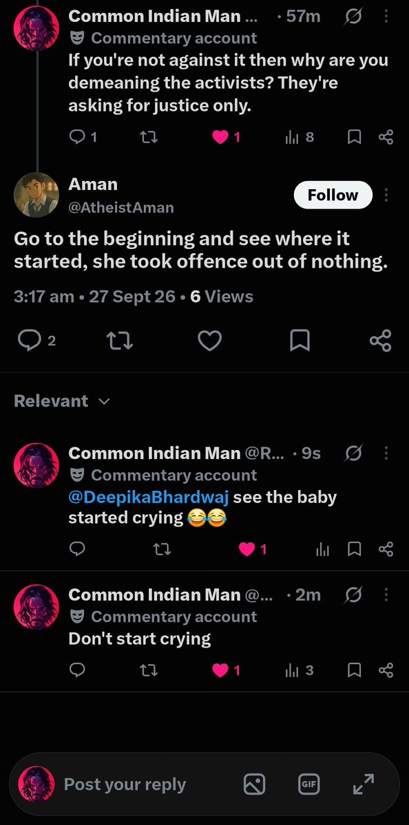 RadicalHunterIN's tweet photo. After getting a proper medicine this foid feminazi starting crying 😂😂 kya hua (block by many defeated by none) aa gya swaad rone lage tum to baccha 😂 https://t.co/SIHhhOip6H