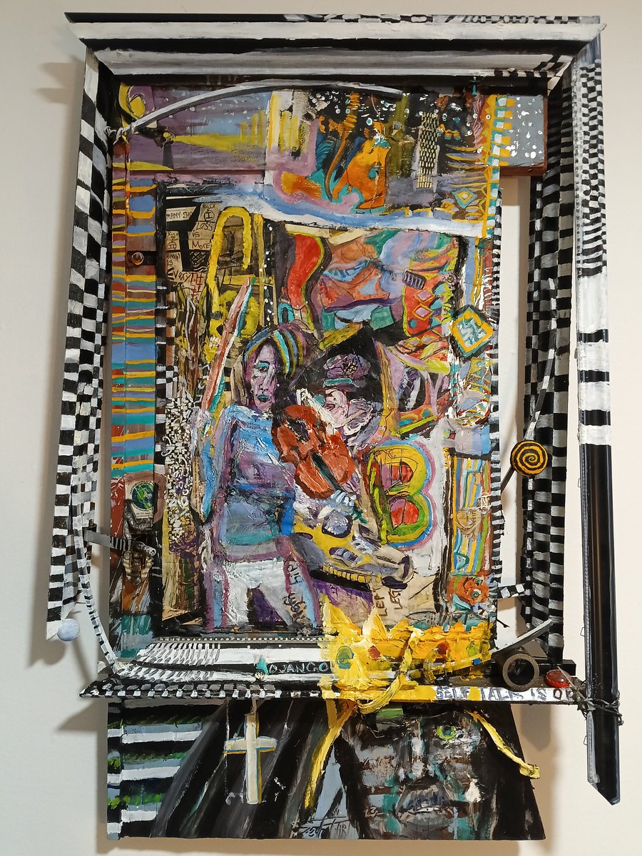 S34Nh49t's tweet photo. Symphony No 4" (wip) oil on wood, steal, aluminum, strathmore, canton cold press (39" X 28" X 6")
#ArtistCornerTS https://t.co/E0m3dfg7bD
