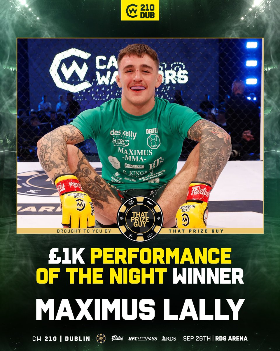 CageWarriors's tweet photo. .@ThatPrizeGuy is Making It Rain at #CW210 Dublin 💸👏 https://t.co/3C8uPEFlFm