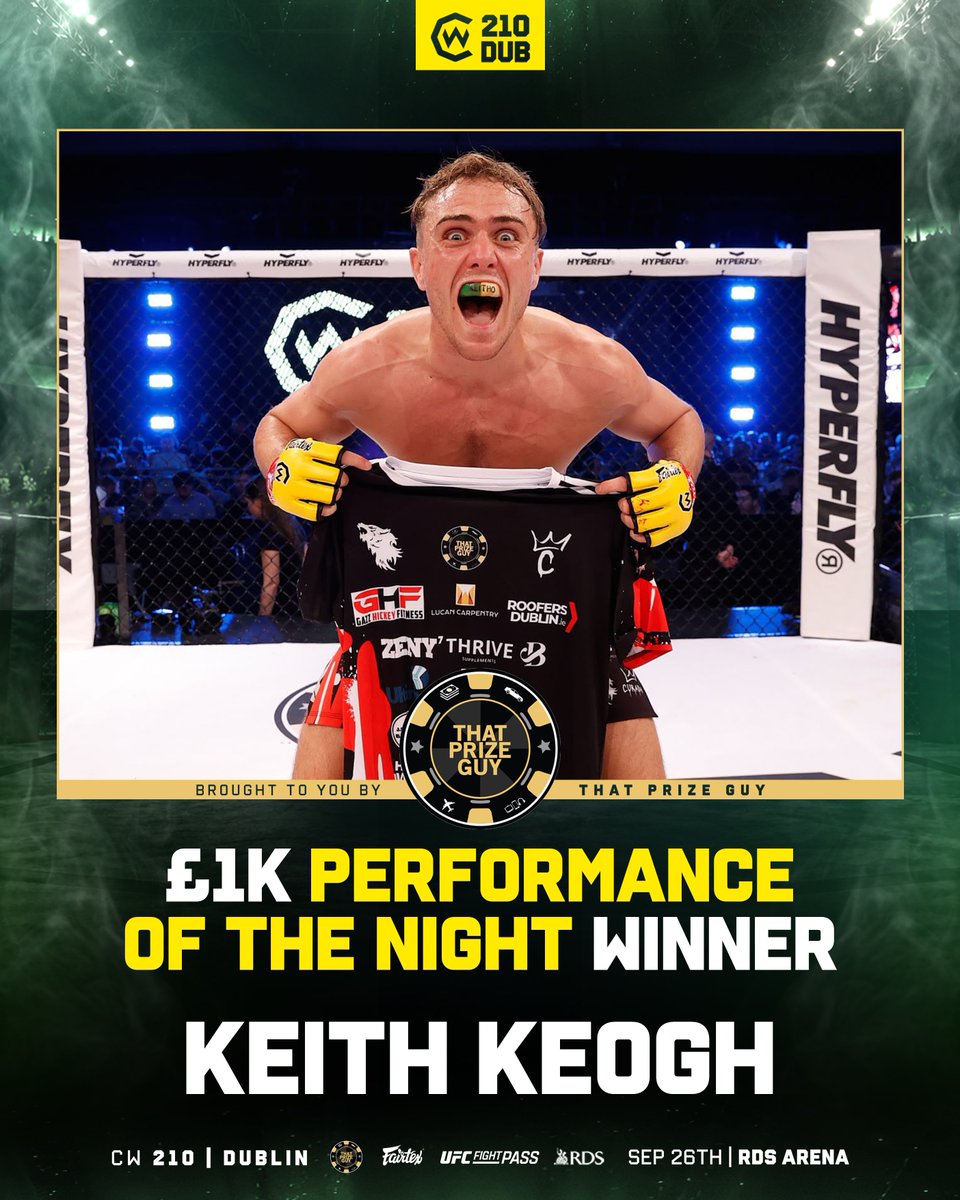 CageWarriors's tweet photo. .@ThatPrizeGuy is Making It Rain at #CW210 Dublin 💸👏 https://t.co/3C8uPEFlFm