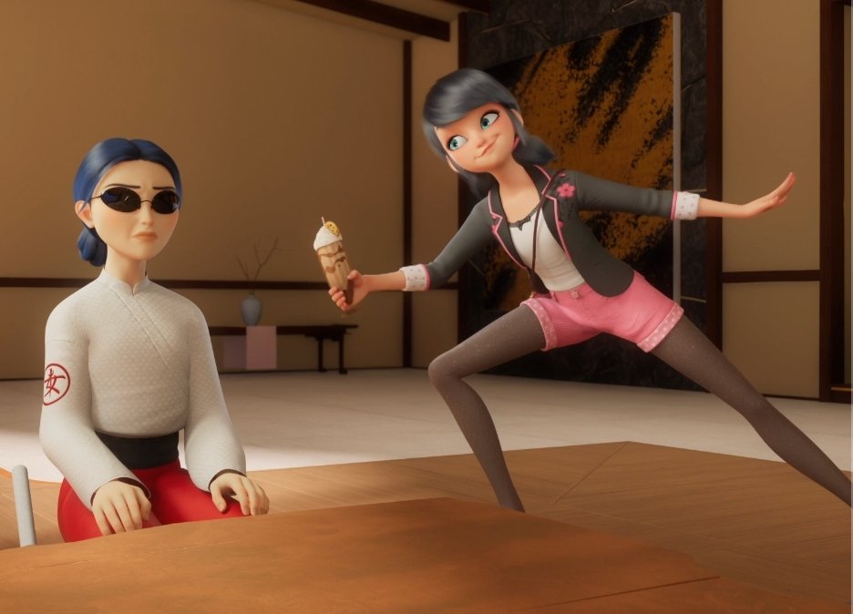 whiskersnoirr's tweet photo. it kills me that just a few minutes ago she was threatening Tomoe, only to then offer her a milkshake with THAT face 😭😭😭😭 she's insane https://t.co/dYNTd7hhFq