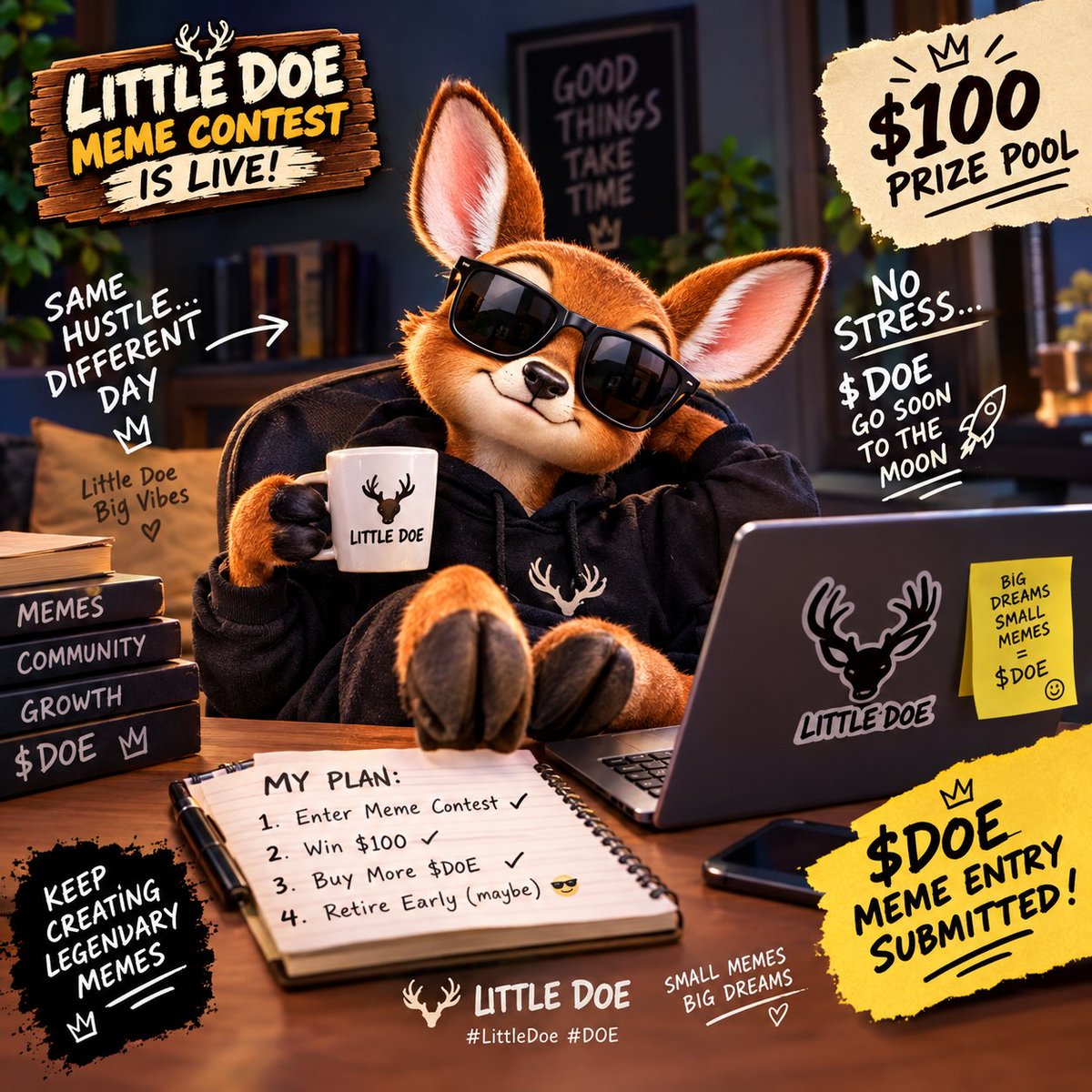 Mitchy2win's tweet photo. saw the contest and said… why not 😂🦌
Let’s cook something for Little Doe. $doe https://t.co/k795kGyUJh