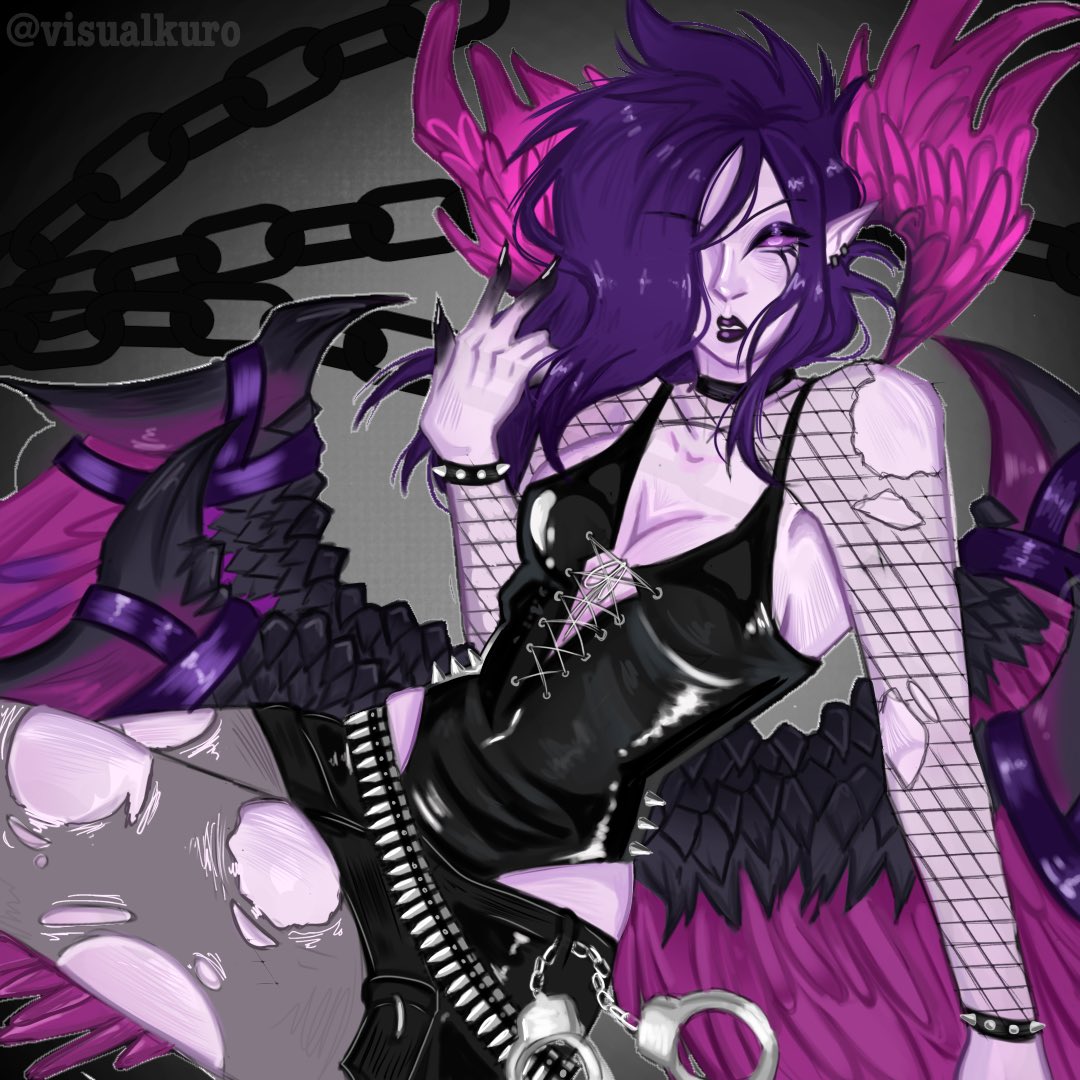 visualkurohw_'s tweet photo. Industrial goth Morgana ⛓️ #LeagueOfLegends #Morgana #FanArt https://t.co/7biTj1Xfmw