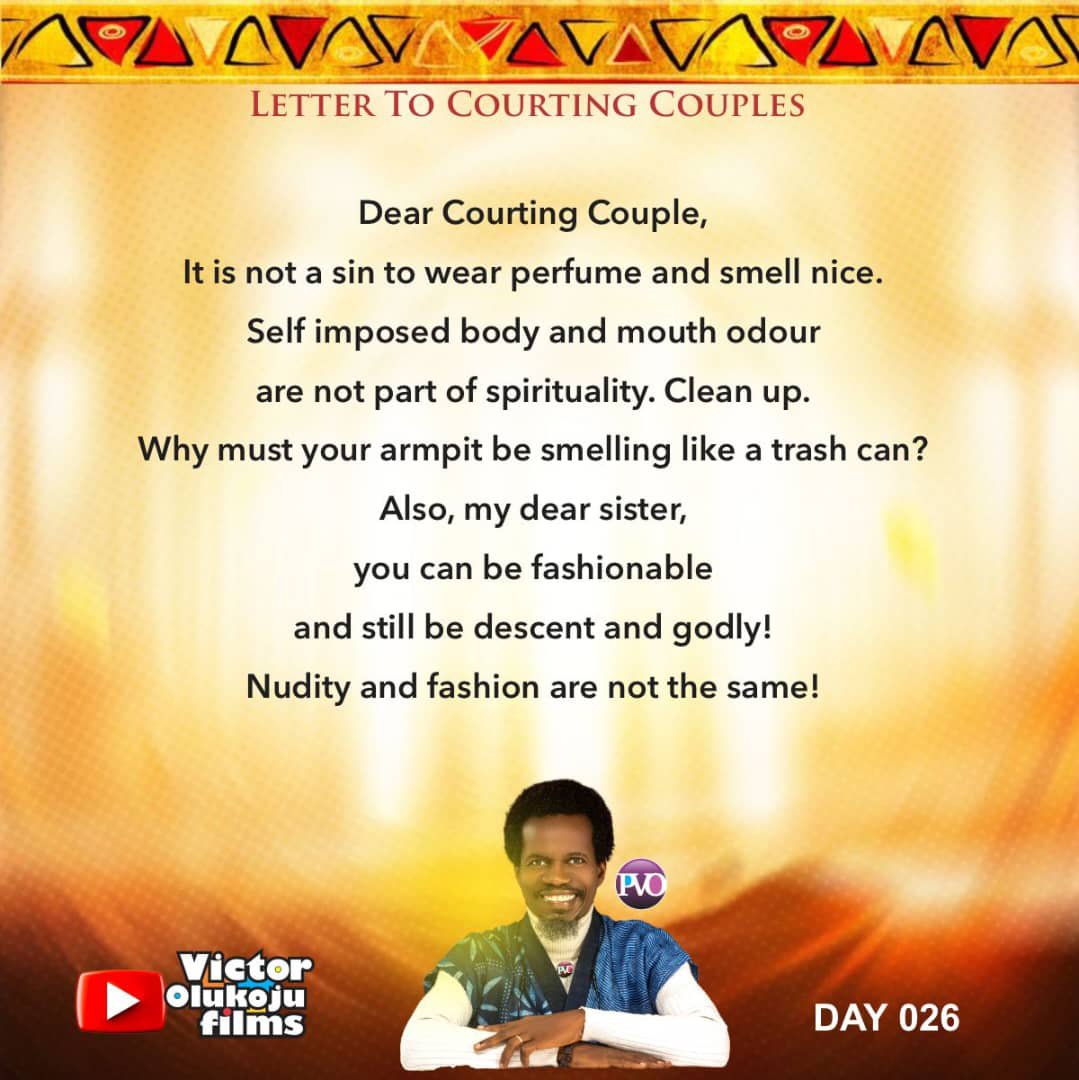chinonye_nwaeze's tweet photo. Day 26 of 61 Days

LETTER TO COURTING COUPLES

A message from God to brothers and sisters who are planning to get married.

Please share this letter with all your contacts
#victorolukoju #pvo #spa #lettertomydaughter #lettertocourtingcouple #lettertomyson #sexualpurityassociation https://t.co/iuu9HqMKmE