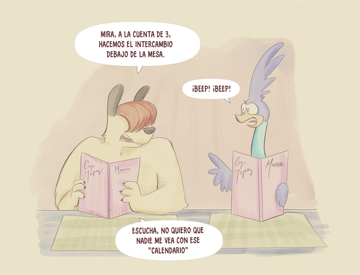 MaskClockwork's tweet photo. Si recibes la orden equivocada, mejor intercambia con el otro sujeto; es más rápido. (1/2)
#wilerunner #samsheepdog #roadrunner #roadrage #wileroad #comic  #SheepWolf https://t.co/w3Xc0l0XYv