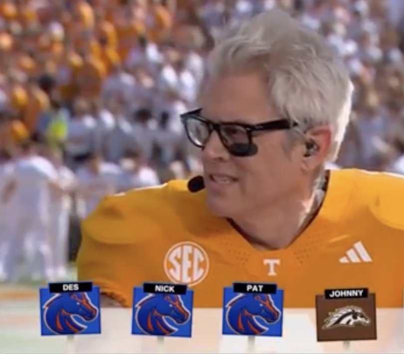 pac12's tweet photo. "Hi, I'm Johnny Knoxville. Welcome to Jackass." 🤝 https://t.co/7jydFvg0bD