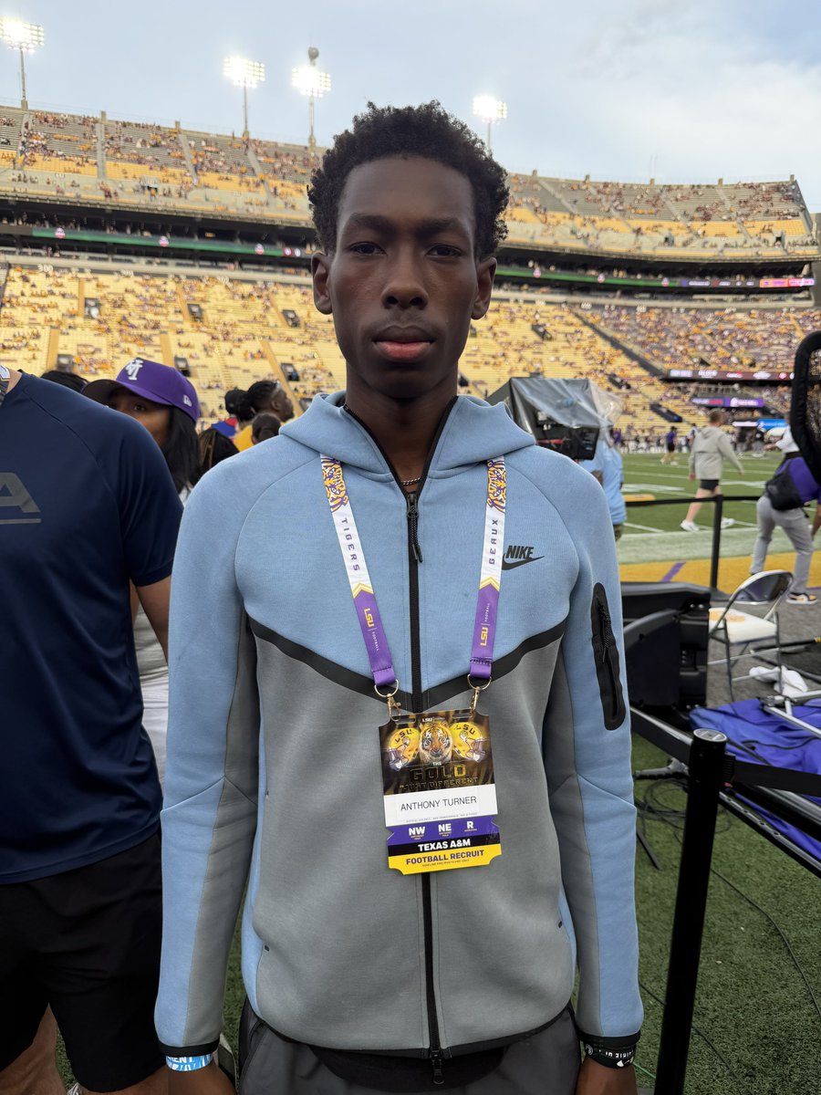 znagy20's tweet photo. The No. 4 rated quarterback in America has touched down in Baton Rouge: Anthony Turner.

The 6’5, 190-pounder out of Virginia is in on an unofficial visit with Lane Kiffin and the #LSU staff looking to make a move.

“We’re really enjoying ourselves out here so far.” https://t.co/rK7lq36Otb