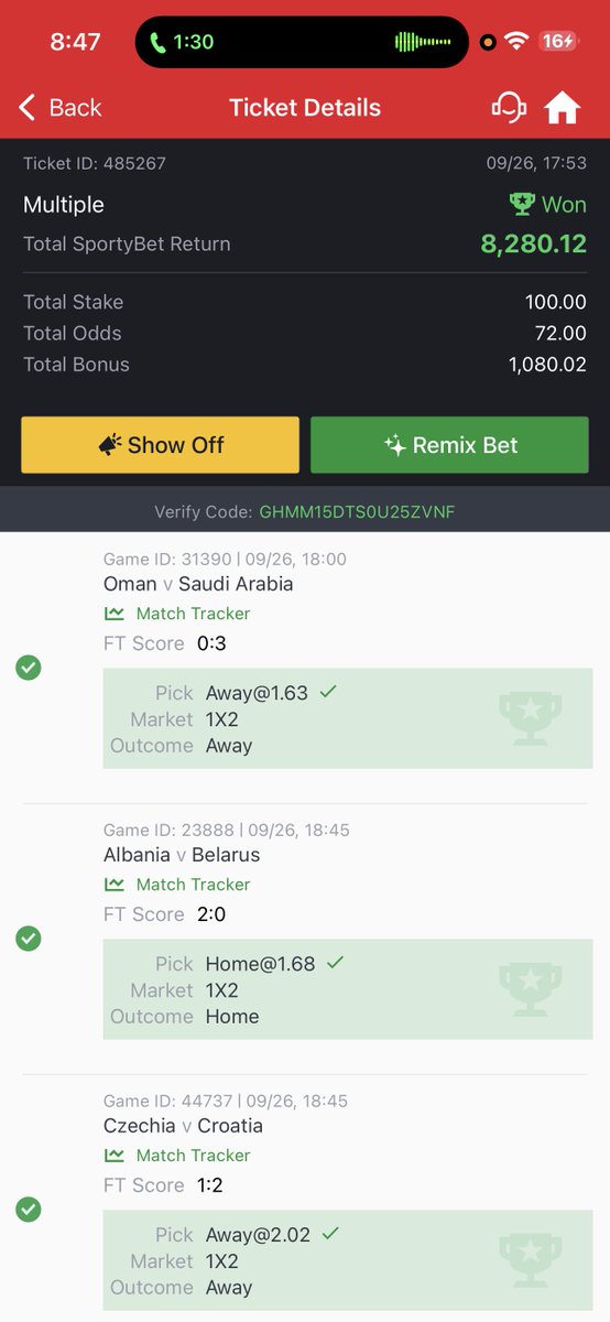 nationtreasuree's tweet photo. 72+ Odds Boom 🤯 
Congrats 🎉 Congrats 🎉 Congrats https://t.co/4eOt6LhRUS