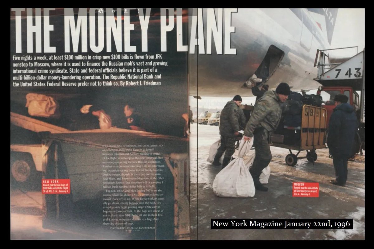 ArmstrongEcon's tweet photo. At least the New York Magazine published the planes of cash going all the time to Russia to buy the government. I was shown pallets of $100 bills freshly printed. They at least ran the story and called it the Money Plane. https://t.co/7gLSFFrrrF