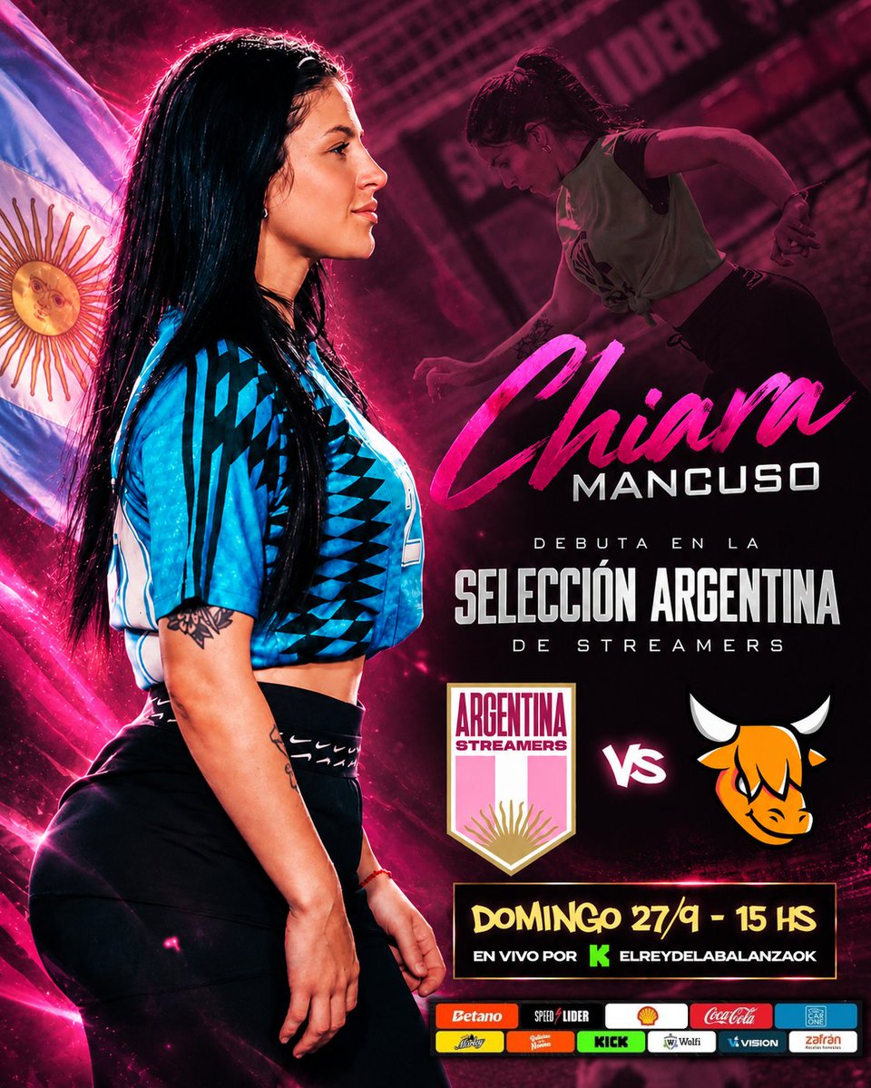Veriii22's tweet photo. Chiara Mancuso debuta mañana ⚽️✨

Este domingo a partir de las 15 hs se viene el debut de Chiara con la Seleccion Argentina de Streamers. Hay partidazo frente a Oxen! 🇦🇷🇦🇷🇦🇷
#FutbolFemenino #GranHermano
#CocaCola #Speed https://t.co/azc5hswnli