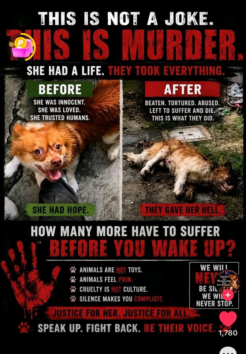 PhaedraXTeddy's tweet photo. It was premeditated and done in secluded spot, proving they knew what they were doing was wrong.
PupMom and her pups deserve #JusticeForWangwangAndHerPuppies including a law against animal cruelty in #China🇨🇳. China doesn't even have that! https://t.co/50APVK8z8Y