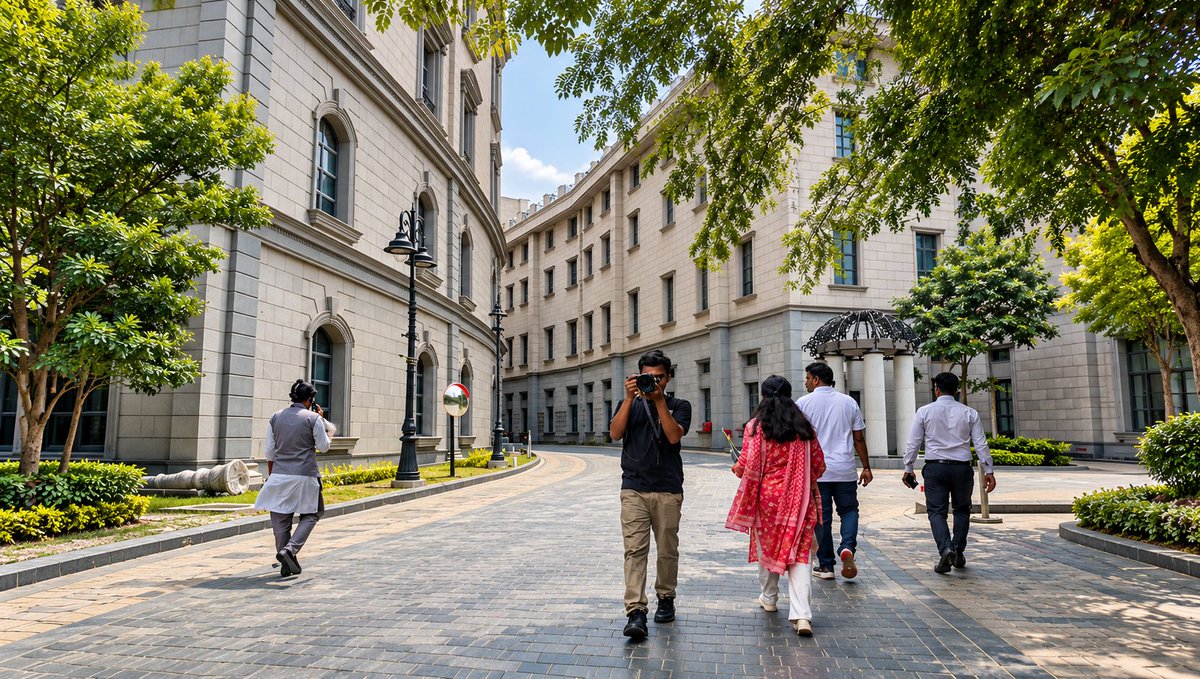 Ind_Whitepill's tweet photo. Zoho campuses across different parts of Tamil Nadu, each one a beautiful blend of work, nature and architecture. Truly a treat to the eyes! ✨ https://t.co/QjVqFtzly8