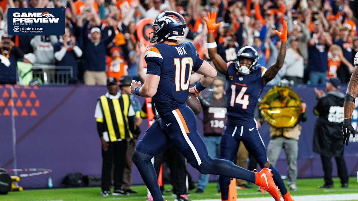 Broncos's tweet photo. First prime-time battle of the season at 🏠

#LARvsDEN Game Preview » https://t.co/0CDzT9eXiw https://t.co/K9DftKvWbI