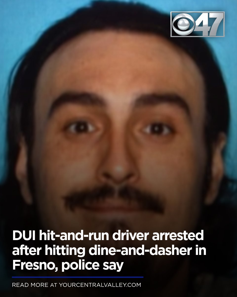 CBS47's tweet photo. Fresno police say they found the suspect in a hit-and-run case involving someone who dined and dashed on Friday night.
Link in bio for more https://t.co/NnAaClHxfm