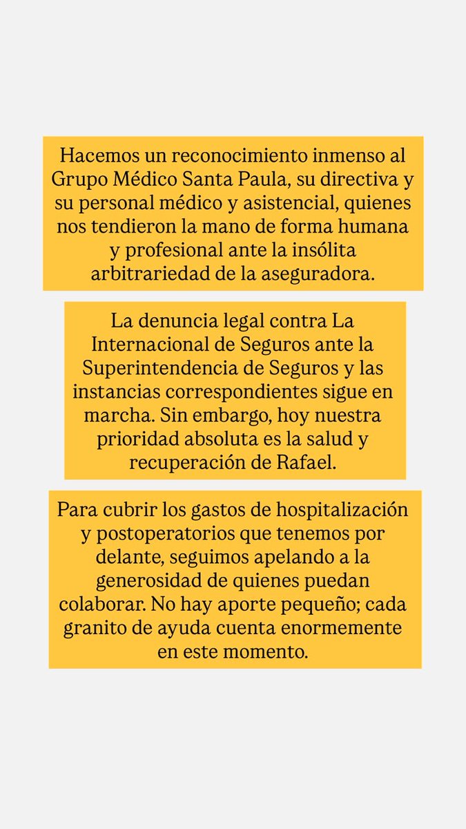 ivanxcaracas's tweet photo. ¿Indolencia criminal? En plena emergencia cardíaca y ante una cirugía de 4 bypass a mi hermano Rafael Méndez, La Internacional de Seguros le anuló la póliza de forma arbitraria. 

Hoy lucha por recuperarse y necesitamos apoyo. 

Toda ayuda cuenta. 🆘👇 https://t.co/lgcrPuAGdj