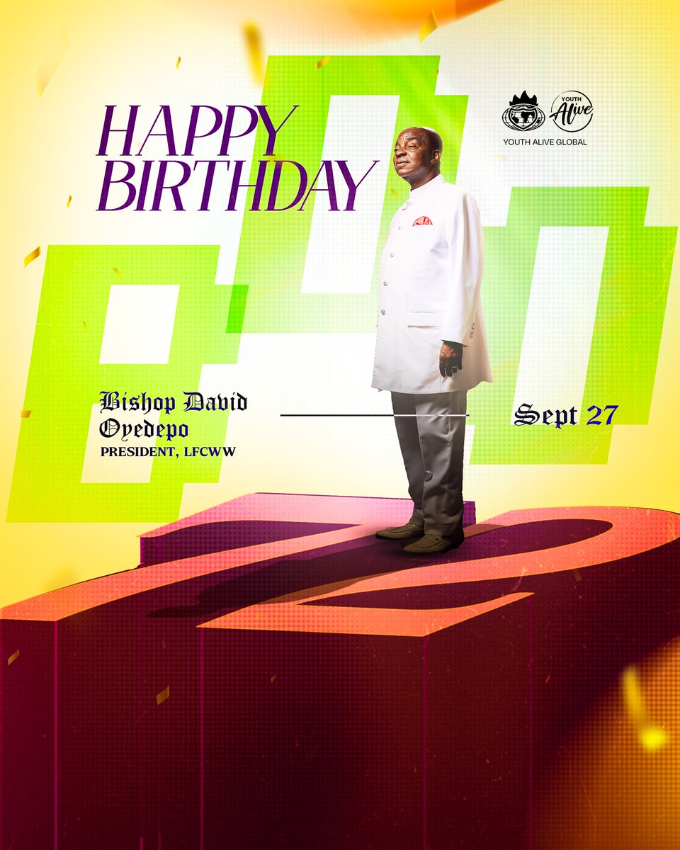 youthaliveglb's tweet photo. Today, we are not keeping calm. It’s our Papa's birthday!

Another year of grace.
Another year of impact.
Another year of raising kingdom giants.

Happy Birthday to our father and leader, Bishop David Oyedepo!

Let’s flood the comments with birthday wishes for our Papa! https://t.co/EKbOPNLs21