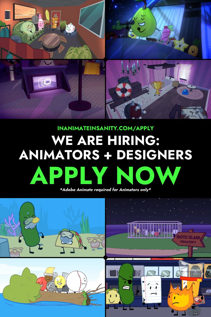AnimationEpic's tweet photo. As always, we're looking for talent to expand our team in the Animation and Design departments!
#inanimateinsanity

APPLY HERE: https://t.co/Glz6NXodxE https://t.co/fHLNHjpImg
