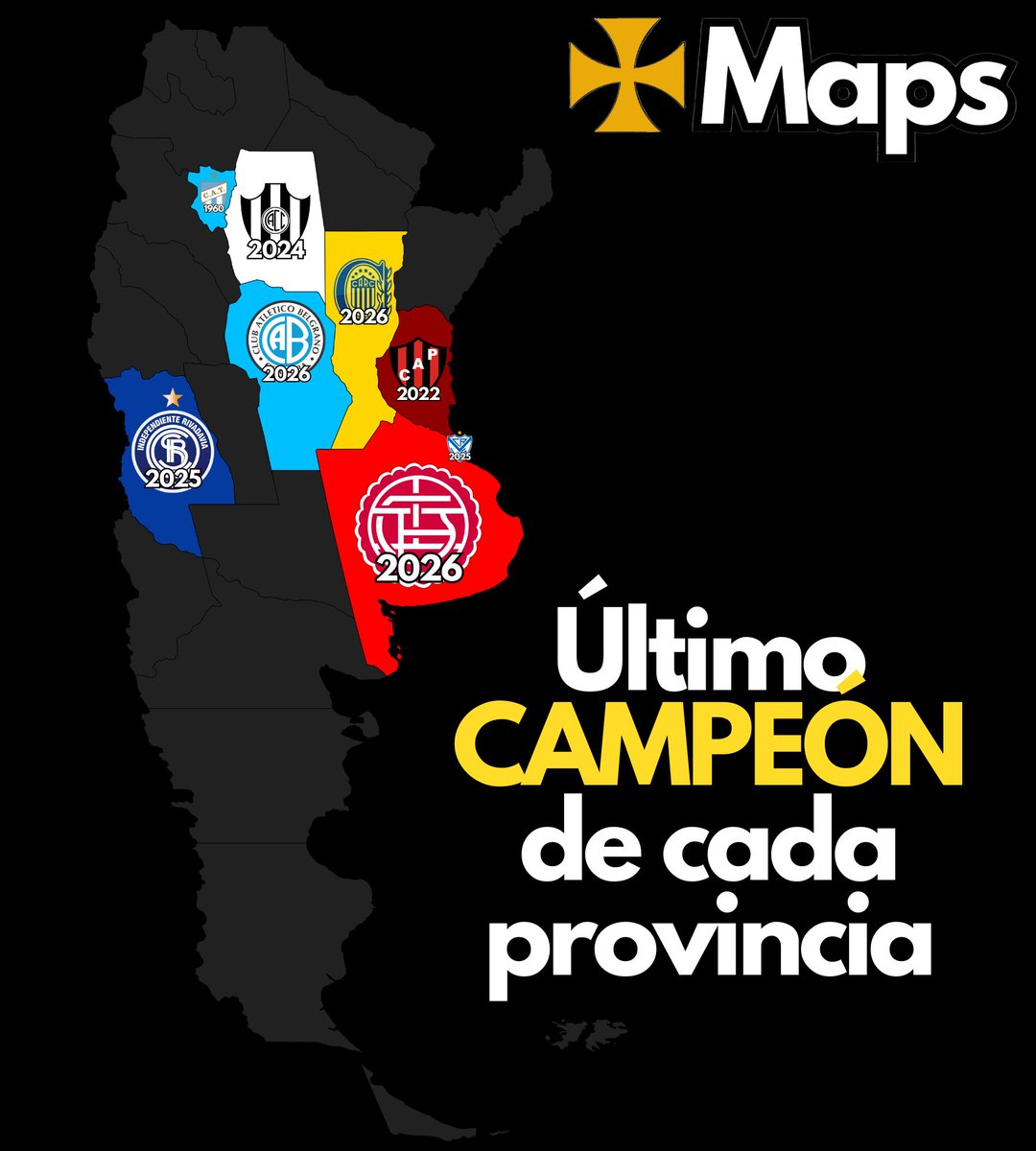 mapas_x's tweet photo. 🏆 Último campeón de cada provincia: https://t.co/urMDPXjaf7