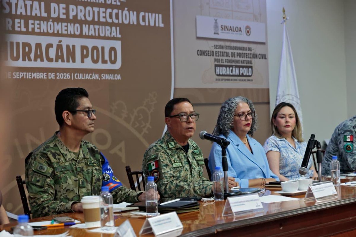 sinaloagobmx's tweet photo. La prevención y protección de las familias sinaloenses es prioridad ante el fenómeno natural “huracán Polo”.

La gobernadora @GracielaDguezN encabezó la sesión extraordinaria del Consejo Estatal de Protección Civil, donde se activó la estrategia preventiva, revisando escenarios y reforzando la coordinación para responder de manera inmediata y efectiva ante cualquier eventualidad.

En Sinaloa se trabaja con responsabilidad y anticipación para fortalecer la capacidad de respuesta y proteger a las familias ante cualquier condición que se presente.