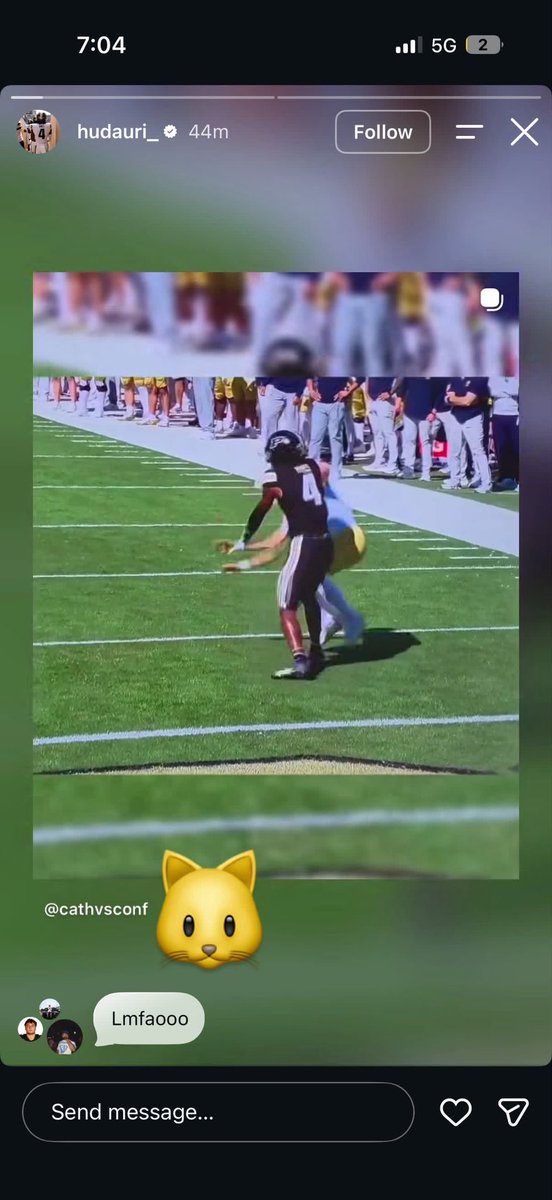 EvanGoIrish23's tweet photo. #4 Hudari Hines doubling down on social media. 49-10 have fun at neon cactus tonight. https://t.co/dLmc0TeVbY