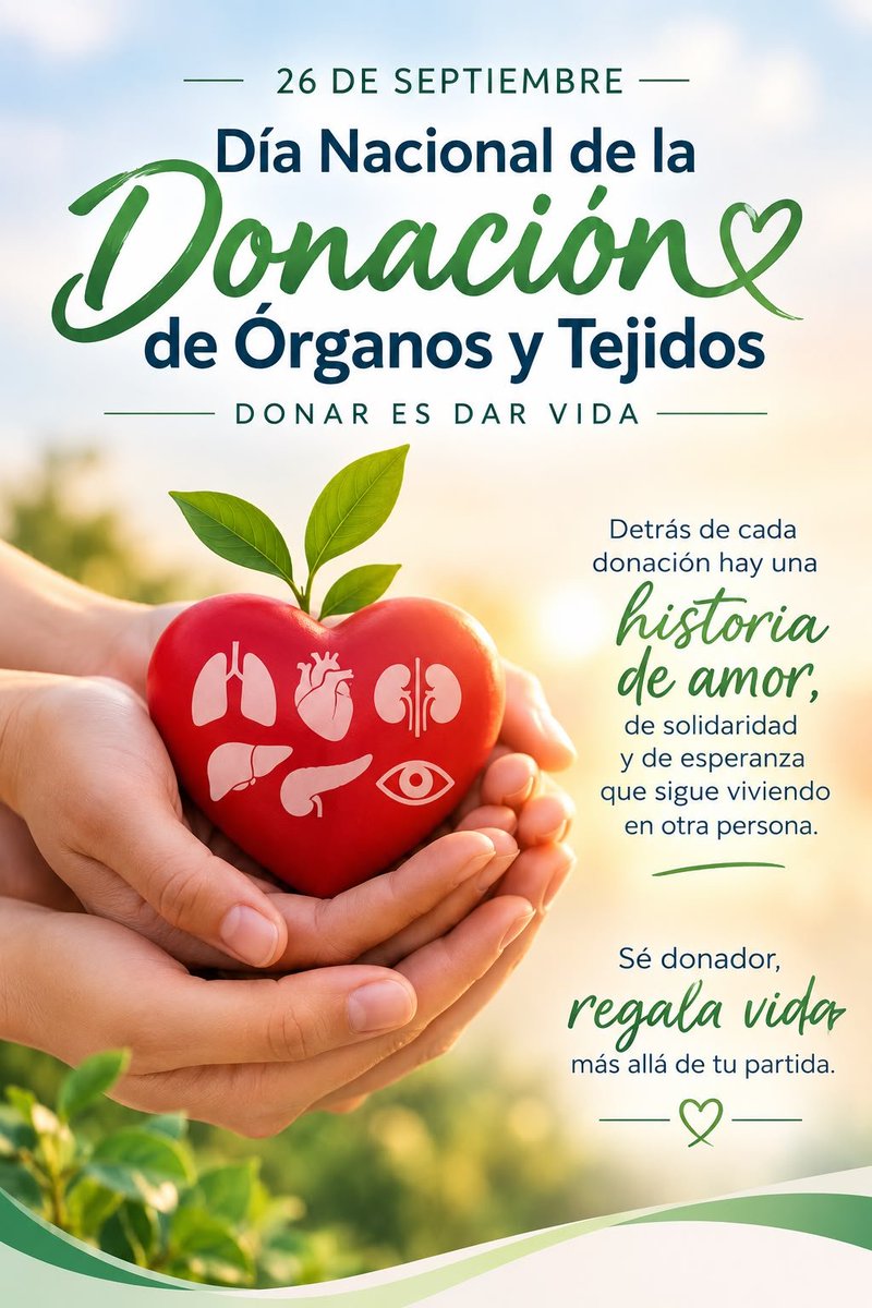 SSDurango's tweet photo. Una decisión puede convertirse en una nueva oportunidad para alguien más. La donación de órganos y tejidos brinda esperanza, transforma vidas y representa un acto de solidaridad. 🩺💚 https://t.co/hxLURvOiwa