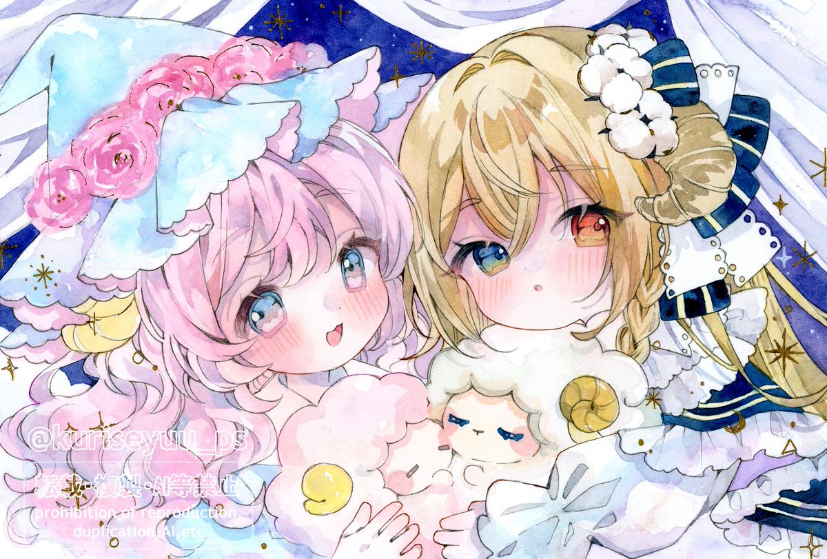 kuriseyuu_ps's tweet photo. メイン完成～!!
日差しさん宅のネムちゃんとうちの子シュシュです🐑 
#うちの子チェンジタイム2 https://t.co/jq5fiZjhgv