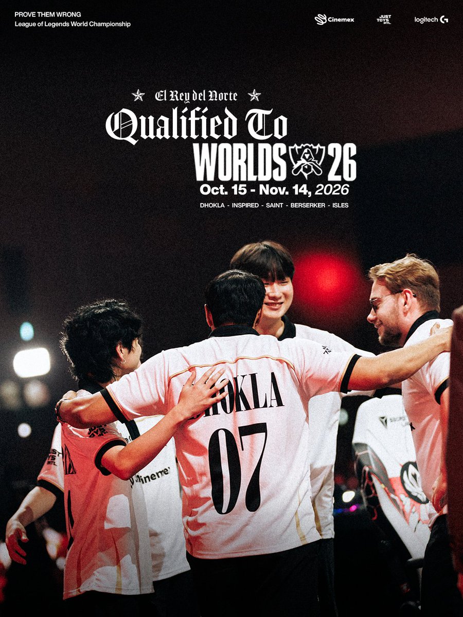 LyonLATAM's tweet photo. ¡VOLVEMOS A WORLDS!

#LCS #LYONWIN https://t.co/hiMdyG8OmR