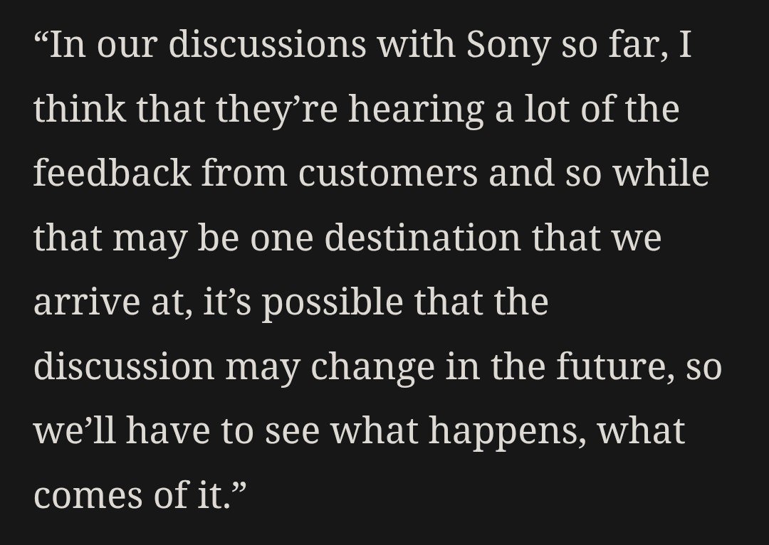 xMBGx's tweet photo. Disgaea Developer CEO confirms Sony is discussing the future of physical games with studios/publishers &amp; taking in feedback. 

He says code in a box is a possibility, but that the discussions are ongoing and things could change. 

https://t.co/YAtleBPQ5c https://t.co/3lSrcIuGx1