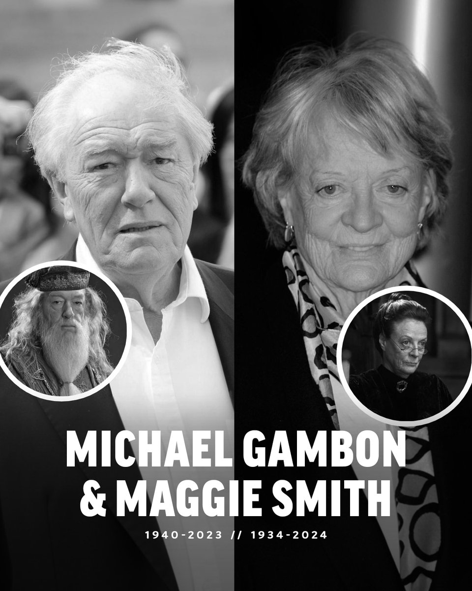 CoveredGeekly's tweet photo. Michael Gambon passed away 3 years ago today and Maggie Smith passed away 2 years ago today 🕊️💔 https://t.co/rTugyfdg5y