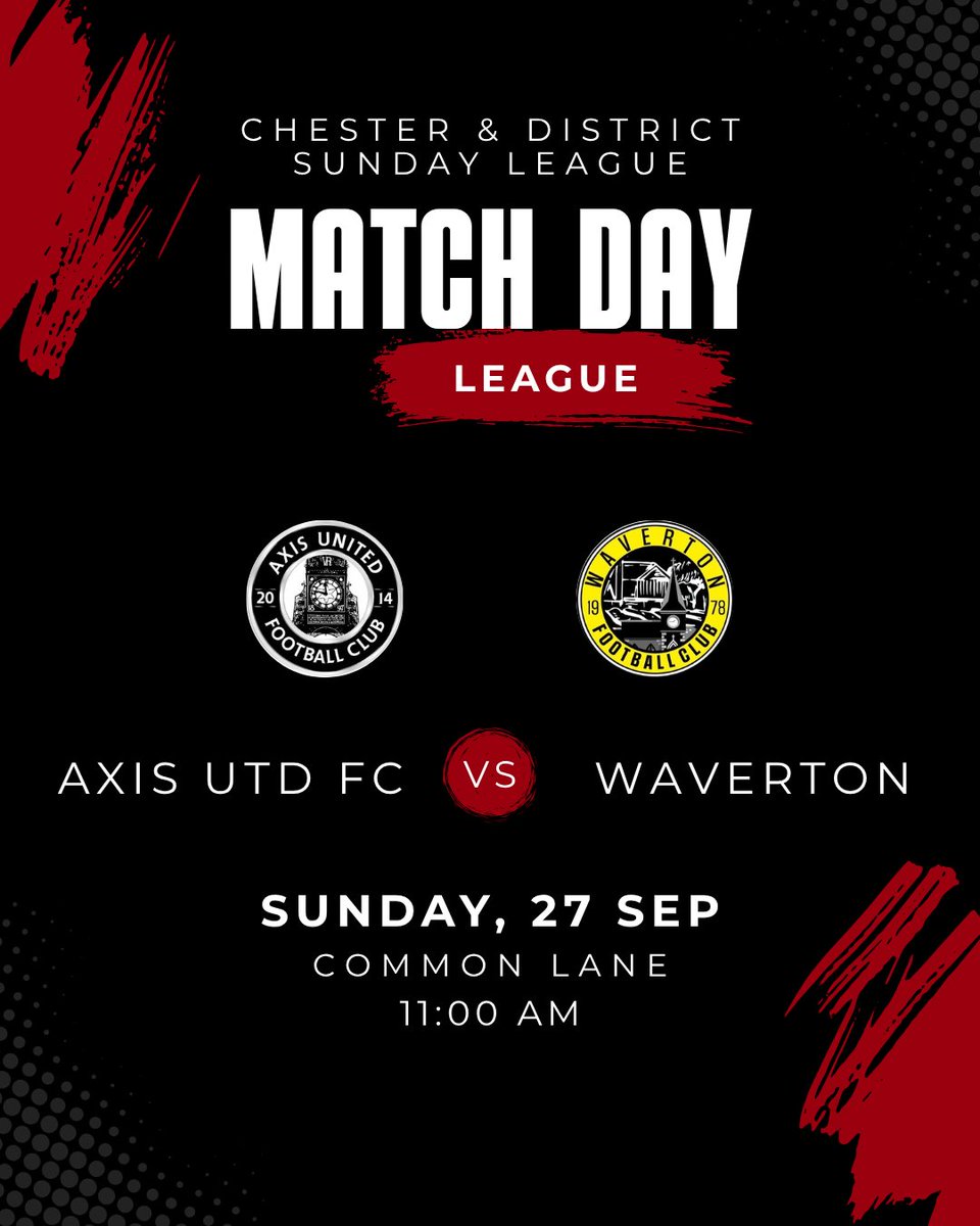 AxisUnitedFC's tweet photo. Looking to carry on our strong form with an away day to Waverton
Met during pre-season where we started slow, then fought back into the game
Can we make it 3/3 to have our best campaign start ever ?
#Axis #Craxis #PullOutMerchants #Chester #sundayleague https://t.co/8rnA7U5AlP