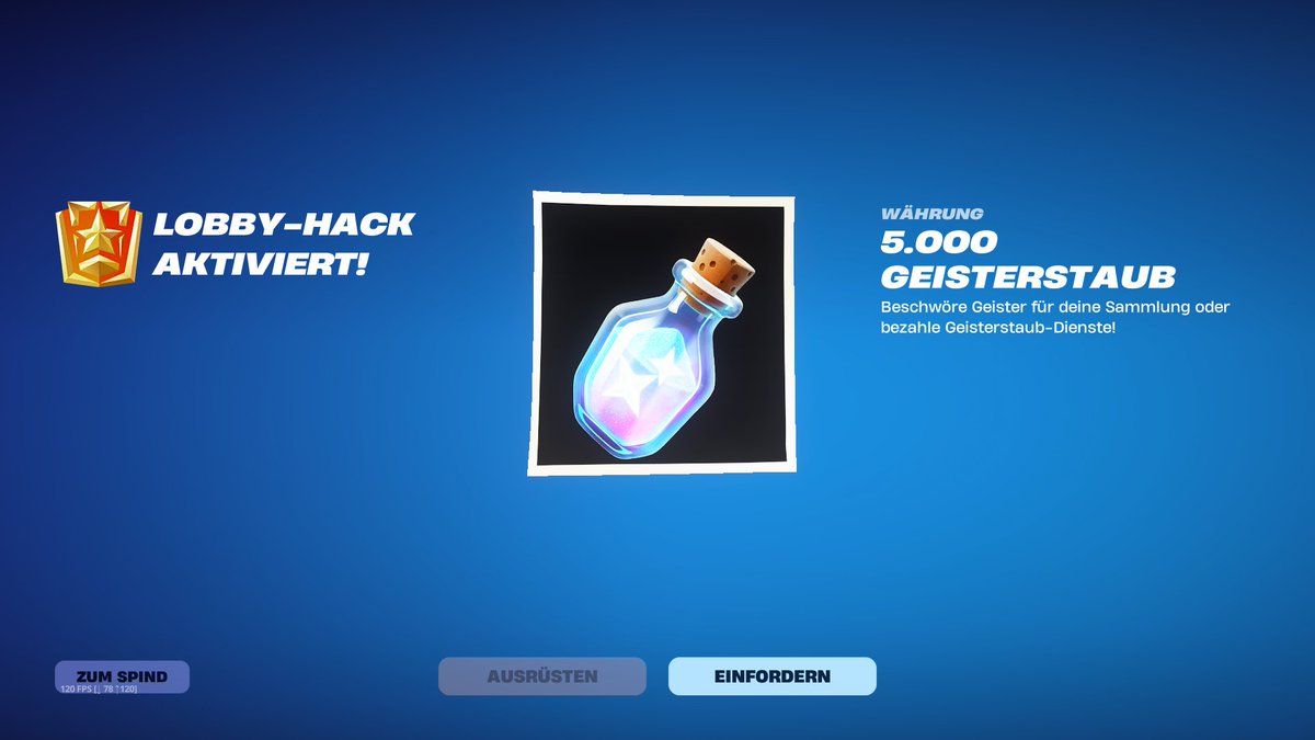 DerBeatzZ's tweet photo. Neue Lobbyhack-Codes:

• 5.000 Geisterstaub | DustySprites
• 40.000 Erfahrungspunkte (XP) | WhoCrackedTheCode
• Rücken-Accessoire „FNCS-Schutz" | WeAreTheWorldChampionsToday

Das Rücken-Accessoire gab es im neusten FNCS-Cup & auch als Geburtstags-Belohnung. Wenn du den Lobbyhack-Code eingibst und nix erscheint, das du es bereits in deinem Spind. 😀

#Fortnite | @HYPEX
