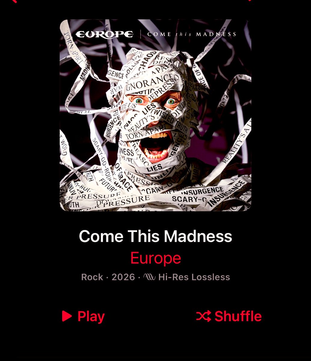 Luiz_Fernando_J's tweet photo. Unrelated but I feel the need for giving a SHOUT OUT for legendary rock band #EUROPE (yeah, that one from “The Final Countdown” & “Carrie”), which has returned this weekend dropping an SPECTACULAR new album #ComeThisMadness!

You can feel the power & grandeur as if this album had dropped in their 80s peak, but with the poignancy & aching heart for a world consumed by conflicts in every song, what makes this album so current and relatable.

Incredible tunes bringing those larger than life orchestral introductions, the powerful vocals and real feels back to our lives!
“The Cult Of Ignorance”, “In a Different World”, “The Angels Must Have Flown” & “The Devil’s Back” among my favorite tunes!
It felt like traveling back in time but taking the sorrows of today in the backpack.

TOTALLY RECOMMEND!