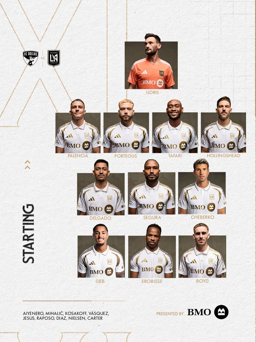 LAFC's tweet photo. The Starting XI for #DALvLAFC

#LAFC | @BMO_US https://t.co/34osiOeJIy