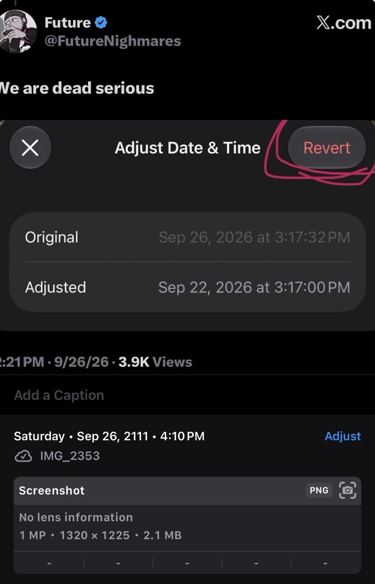 BatmanSenoir's tweet photo. @FutureNighmares @Xurkiganda So where does that say that in the original screen shot you fucking dumbass? 

Look I can make an edit too. 

Metadata is editable with EXIF tool you fucking idiot. https://t.co/uIN7233G55