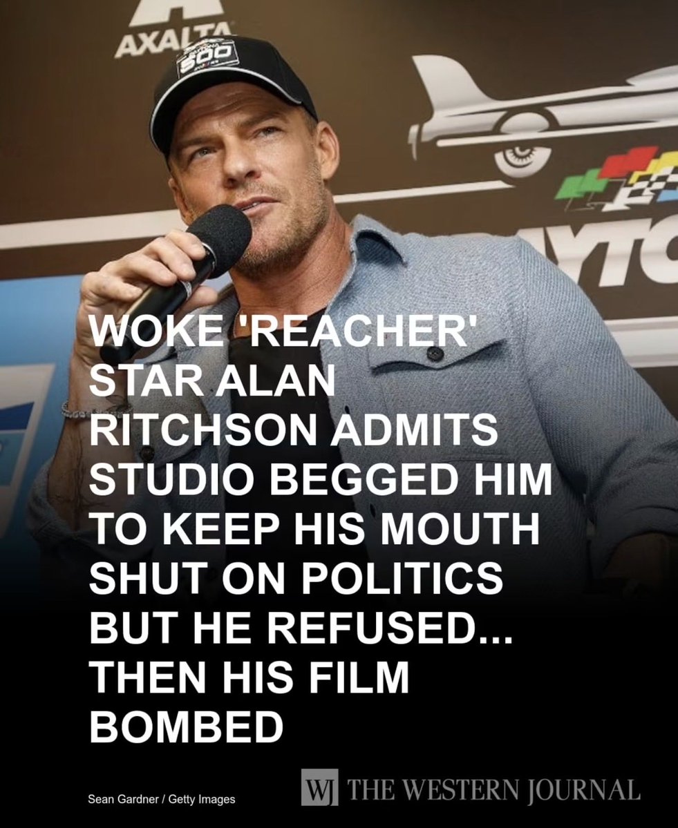 GuntherEagleman's tweet photo. Studios begged Reacher to shut his mouth.

He said no.

Then Motor City and Runner went to the box office and got folded like a cheap lawn chair.

Turns out Jack Reacher can survive a beating. Alan Ritchson’s theatrical career can’t survive a monologue. 😂

Play the giant. Skip the sermon. 

Go woke… Go broke.  

Audiences have a remote.
