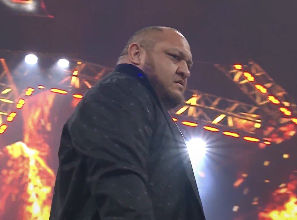 WrestleOps's tweet photo. Samoa Joe has returned to AEW.

#AEWAllOut https://t.co/QP7VYuqtl8