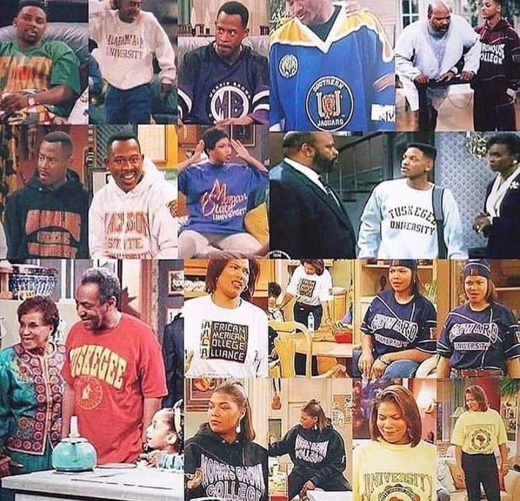 VintageSitcoms's tweet photo. Back in the 90s they used to Rock the HBCU gear on a daily basis. Need to get back to that https://t.co/TFLZUBFGNH