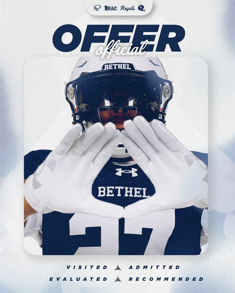 adam_kenison's tweet photo. Super blessed to receive my 2nd offer to play football at the collegiate level! I am also extremely excited to announce that I am fully committed to playing football at Bethel University! Go Royals!!!! @MathiasDurie @McElroy26 @BethelRoyalsFB https://t.co/GUQKpXAYgm