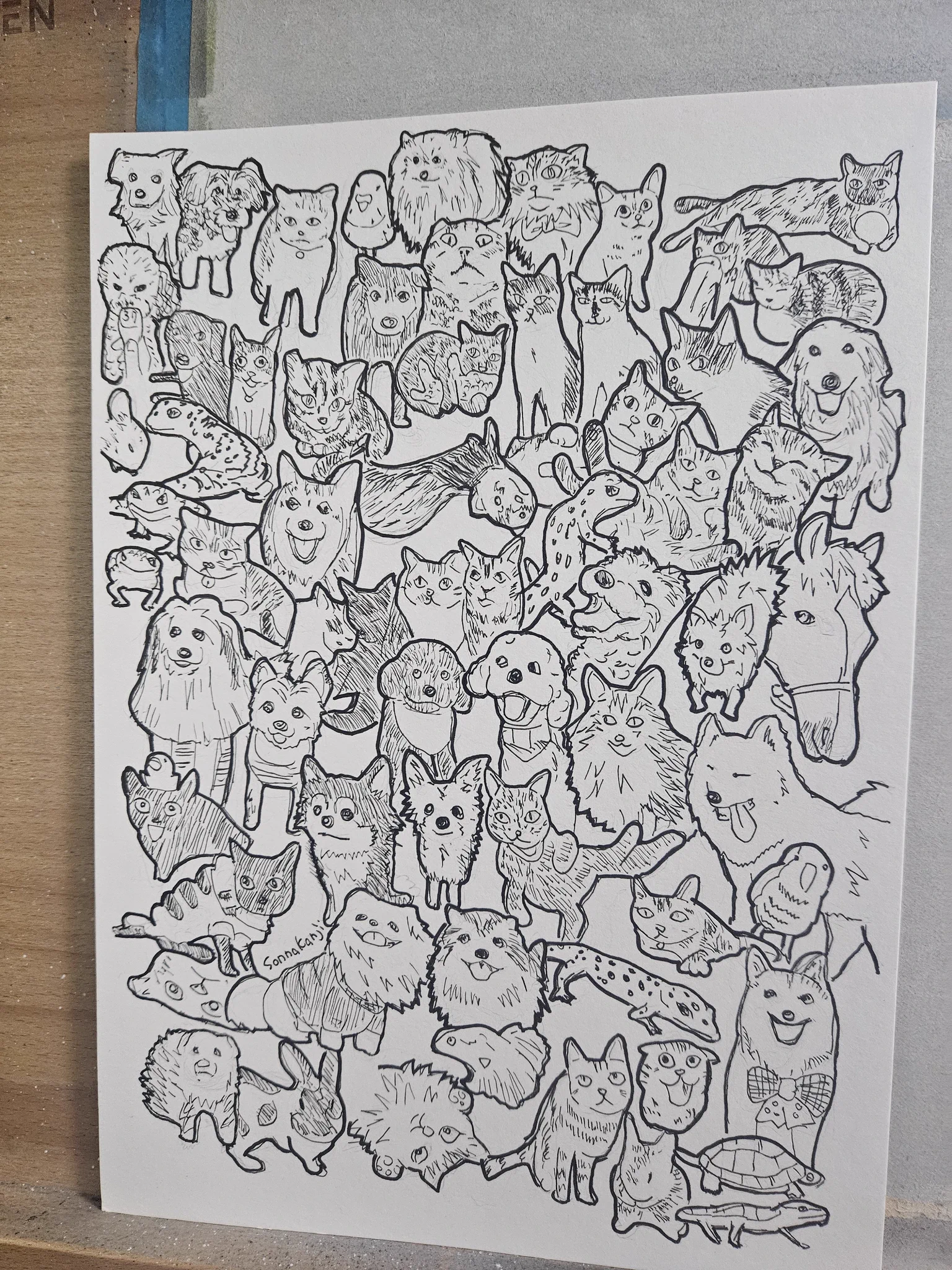 さ*ん様 「 好転のサイン 」｜絵画 原画 抽象画 絵 動物画 ドローイング 画 そんな感じの色鉛筆画 (@sonnakanjidesu) / X