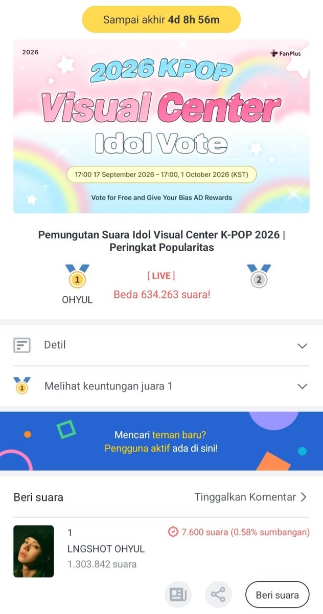OhyulSVTeamINA's tweet photo. 🗳 VOTE OHYUL ON FANPLUS—VISUAL CENTER 2026 KPOP IDOL ‼️

🗓 17 sep - 1 okt ( 17:00 - 17:00 kst ) 
🏆Seoul Subway Pillar Ad - 14 days 
🎖 current rank #1 

Let's defend what we've built and we don't stop until the end to brings win for ohyul. 

#오율 #OHYUL #LNGSHOT https://t.co/0b9UivF2iZ