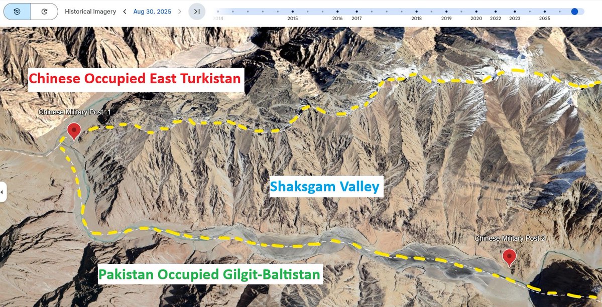 Levi_Nagawkar's tweet photo. 🇮🇳⚔️🇵🇰🇨🇳China has recently built two massive military bases in India's Shaksgam Valley, just north of the Siachen Glacier. This move significantly strengthens China's hold over the region and further tightens its grip on this strategically vital territory north of the Karakoram mountain range. 

These Chinese military bases could adversely impact India's hold on the Siachen Glacier in a 2 front war scenario with China and Pakistan.

See latest satellite images.
