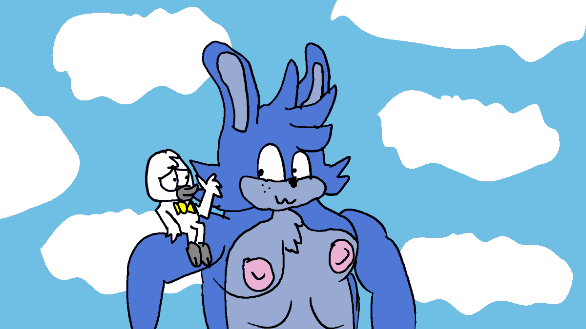 mrious97's tweet photo. In honor of International Rabbit Day, did some gift art for the awesome @BonyTheRabbit87. Hope Bony doesn't mind having a dove on his shoulder~ https://t.co/FHwTHdwJTR