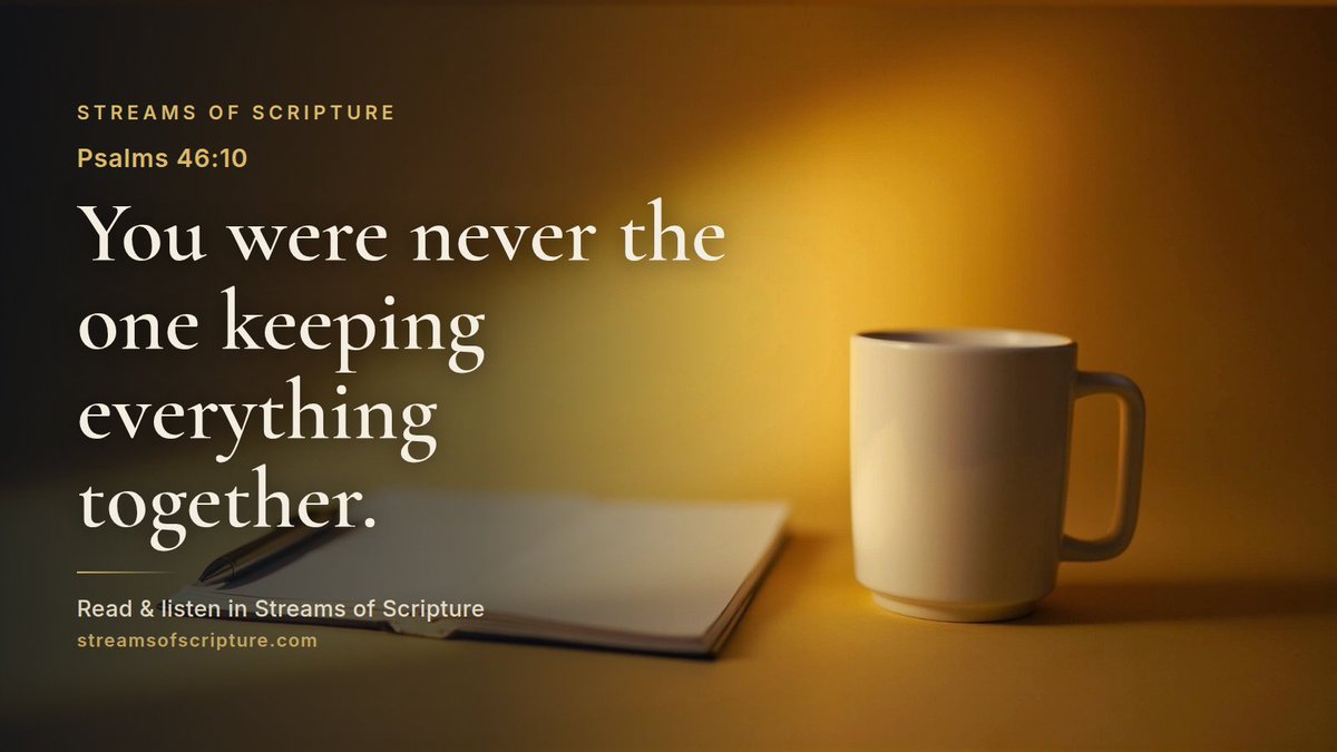 StreamScripture's tweet photo. What does "Be still and know that I am God" actually mean? In its original setting, it is God's own voice interrupting the noise of a terrified nation, telling them to cease striving because His sovereign reign is already…

Read &amp; listen link below ↓

#Psalms46 #RestInGod https://t.co/i5bJAyYlb2