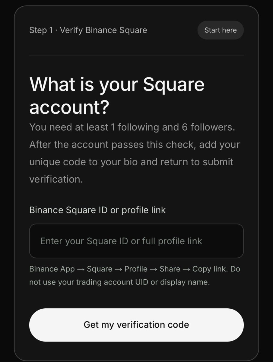 YvngJayfc's tweet photo. if you’re awake then hop on this quick $20 alpha

➙ head to https://t.co/fG8wfy1Vlu

➙ open binance app, scroll down and click on the + icon to get your binance square link 

https://t.co/Zgn1iRQNrW
follow me on square 

➙ meet the criteria 

➙ get code from the site and add to your binance square bio

➙ go back and drop wallet address and submit

goodluck.