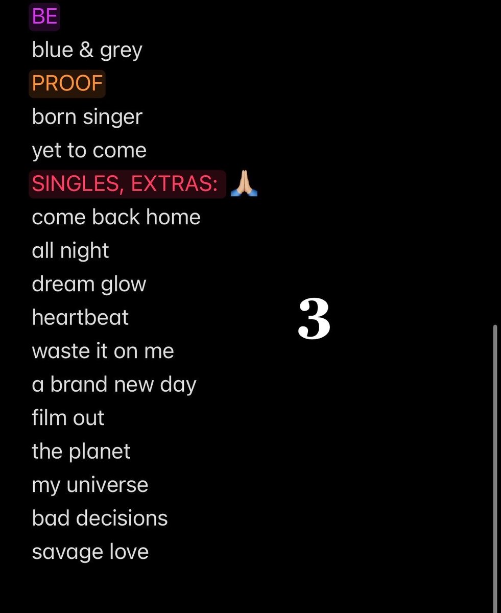 jhopegs's tweet photo. recordatorio diario de que estas canciones sorpresas son las que todavía NO se presentaron y pueden presentarse en latam 🙏 https://t.co/dRxiyJdQfG