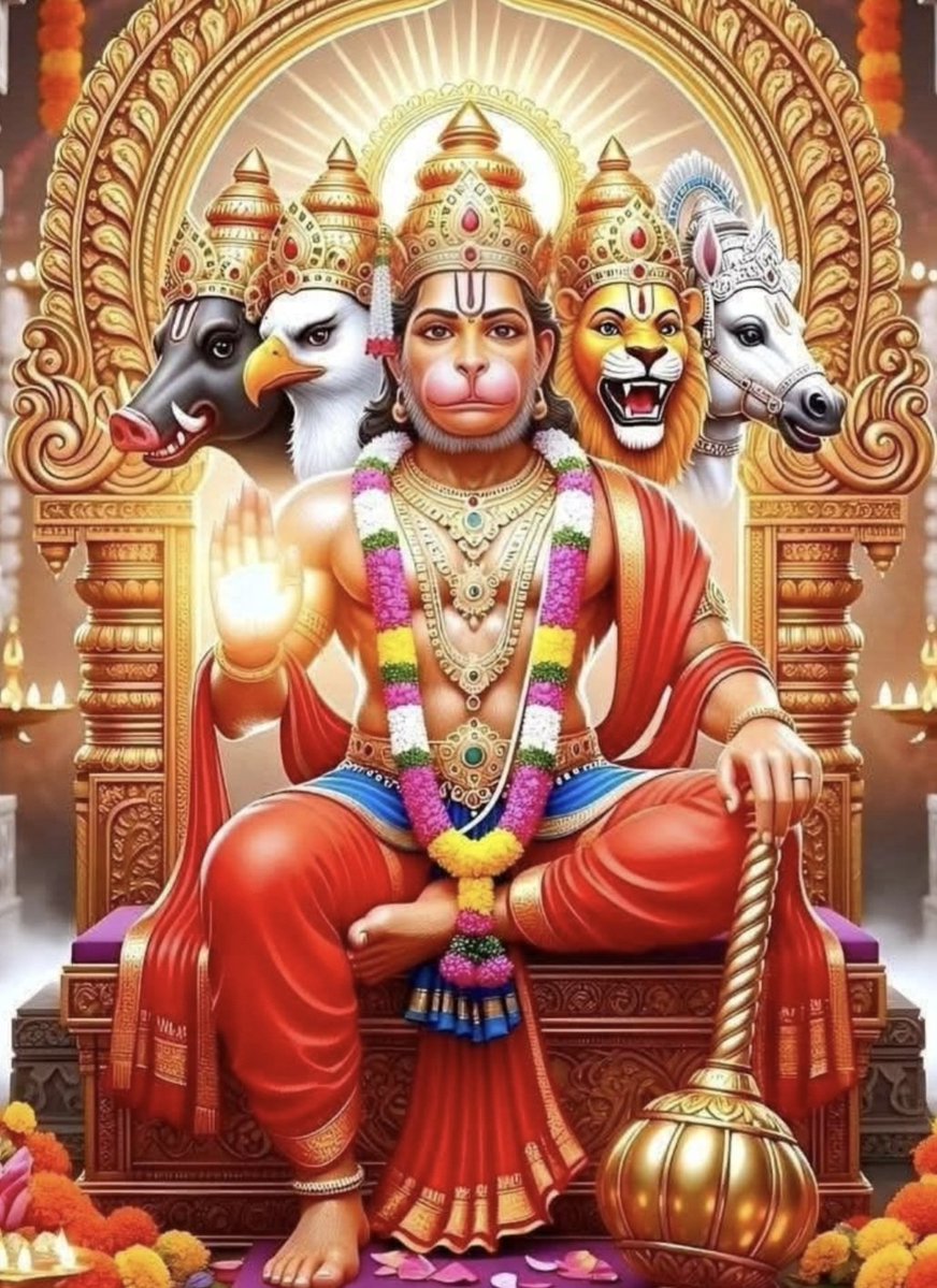 kushakthakur's tweet photo. "मैंने तेरे ही भरोसे हनुमान सागर में नैया डाल देई" 
                 जय पंचमुखी हनुमान जी https://t.co/IWptWO4fW0