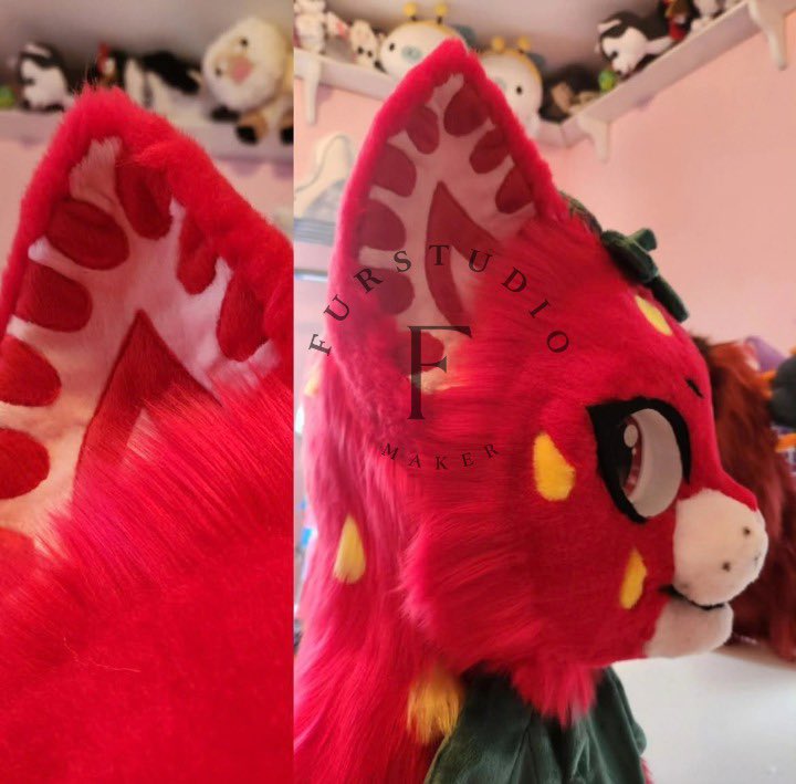 Furstudioo6's tweet photo. 🍓🍓🍓
Commission done! 

Here’s a little look at this adorable custom-made strawberry cat fursuit! 🍓

This one was such a fun project, packed with tiny details and lots of handmade touches. The head alone features 30+ individually hand-sewn and carefully trimmed strawberry seeds! 

So many little details went into bringing this sweet cutie to life! ✨

#FurryFandom #Fursona #Fursuit #FursuitMaker #Furry #FurryCommunity #CustomFursuit #StrawberryCat #CatFursuit #FursuitCommission #FursuitFriday